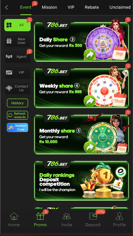786Bet Game Events