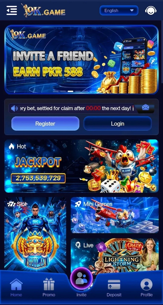 9K Game interface