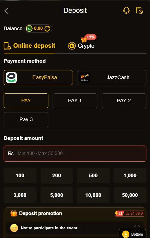 666PK Game deposit Image