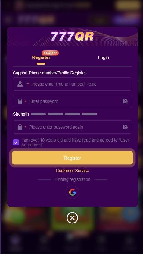 777QR-Game-Login