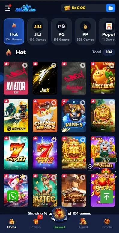 888Ace-Game-Interface and Games