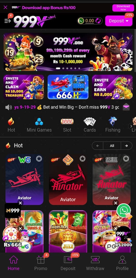 999V Game-Interface and Front Page