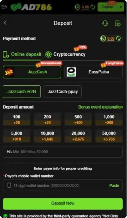 AD786 Game-Deposit-Process
