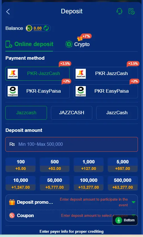 J33Bet Game Deposit Image