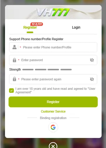 VH777 Game-Login