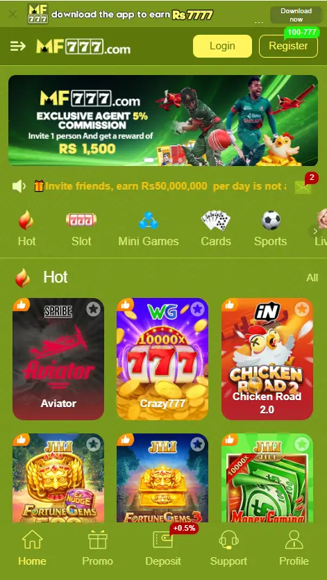 MF777 Game Android download and gaming interface