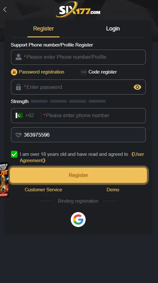 Six177-Game-Registeration